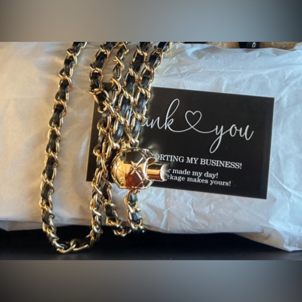 CHANEL Black Leather Clutch with Gold Chain - Picture 12 of 15